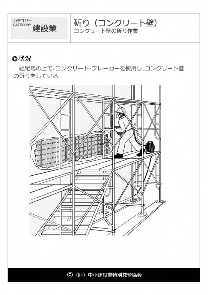 斫り（コンクリート壁）