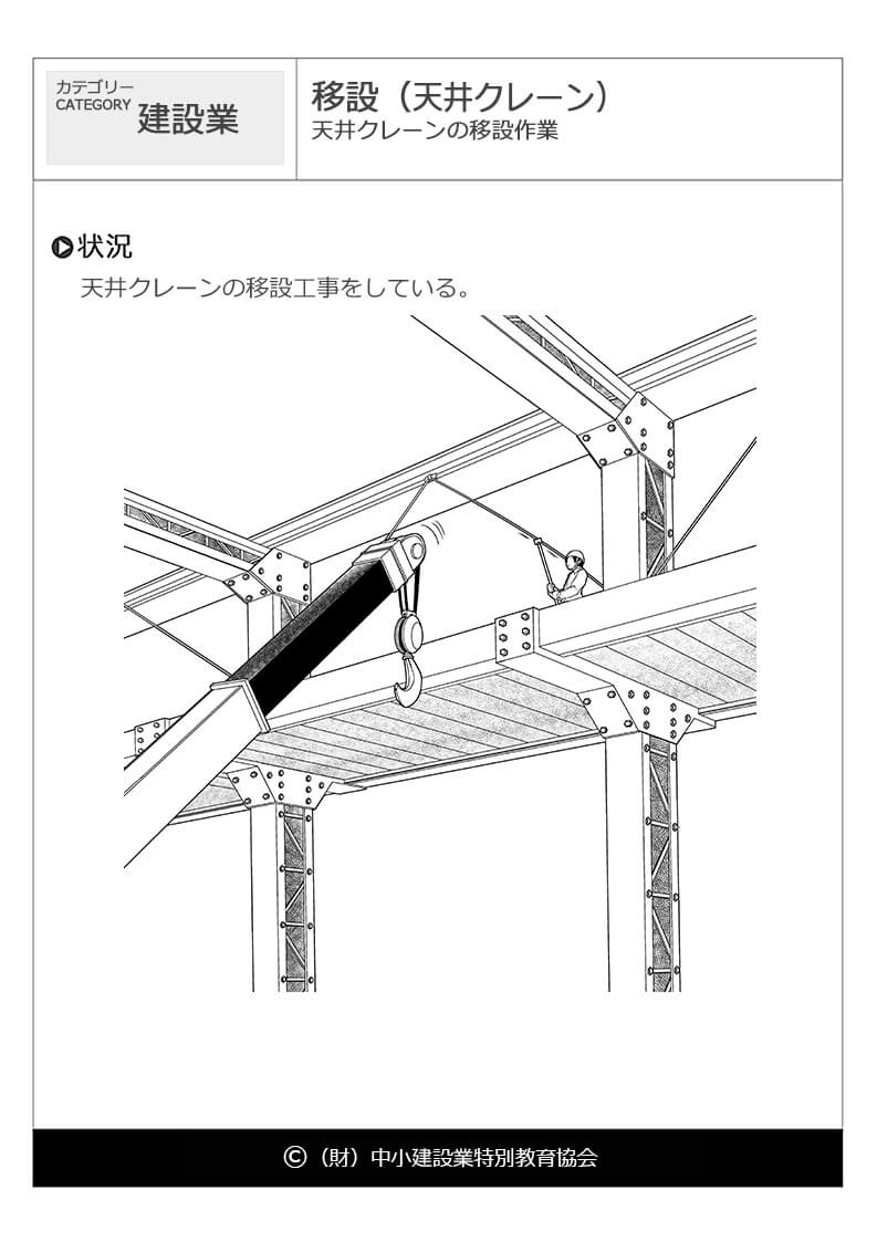 移設 天井クレーン 建設業 危険予知訓練 Kyt 無料イラストシート集 一財 中小建設業特別教育協会